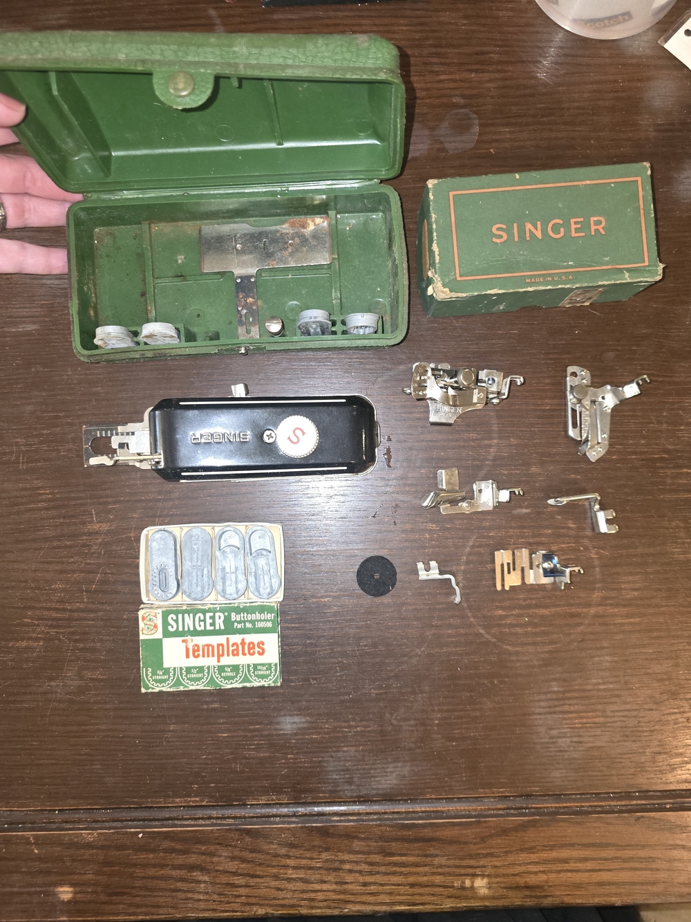 Singer Vintage Sewing Button Holder And Other Parts